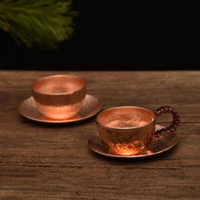 Load image into Gallery viewer, hand forged espresso cup &  dish set