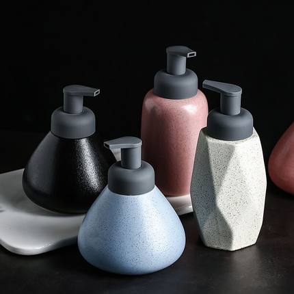 simplistic texture ceramic soap dispenser