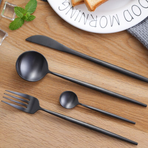 matte black cutlery set